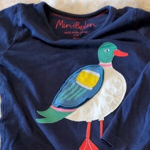 Mini Boden Kids' Navy Duck Appliqué Shirt